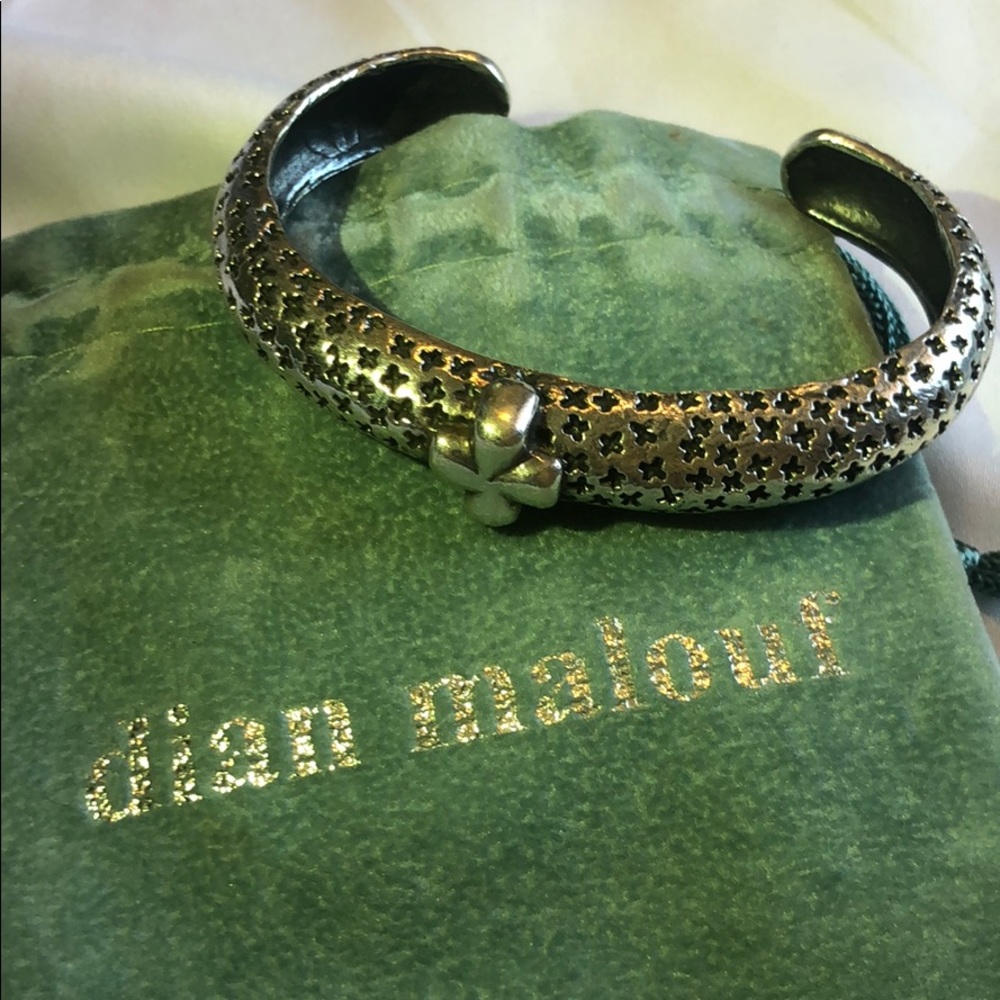 Dian Malouf ✧ Sterling Cuff with Cross design